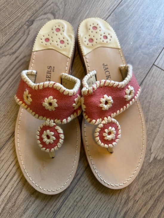 Jack Rogers Shoes - Perfect like new Jack Rogers original Navajo linen pink cream sandals 9